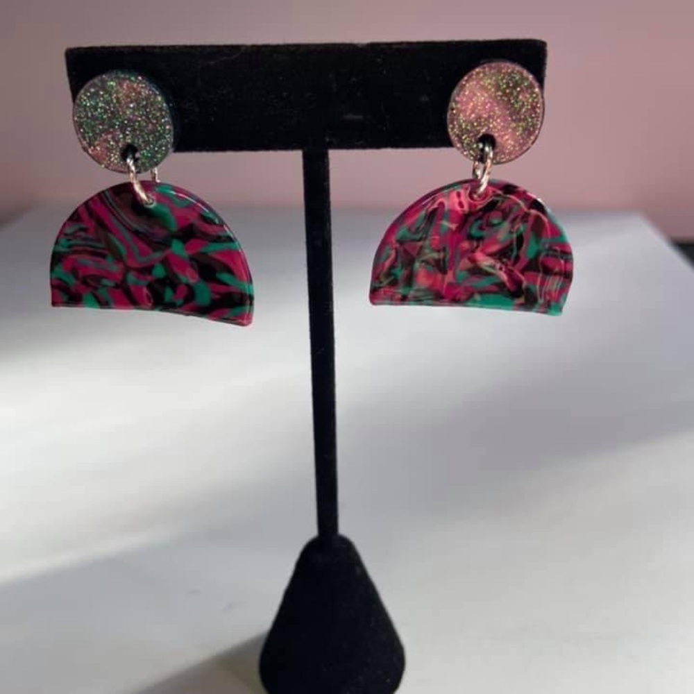 Art Deco Clay Earrings